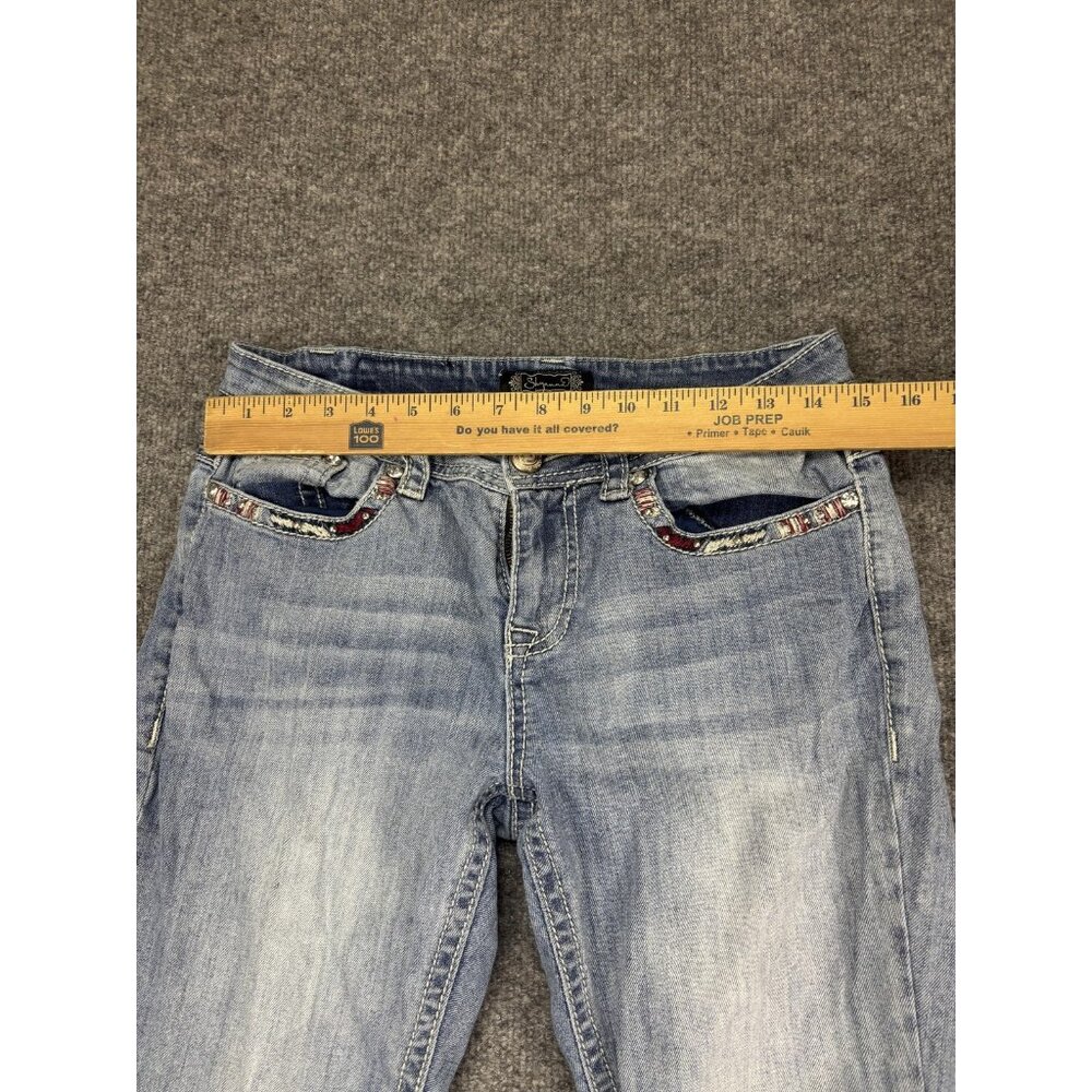 Shyanne Jeans Womens 28 Light Wash Bootcut Embellished Flap Pockets Western - Picture 3 of 8